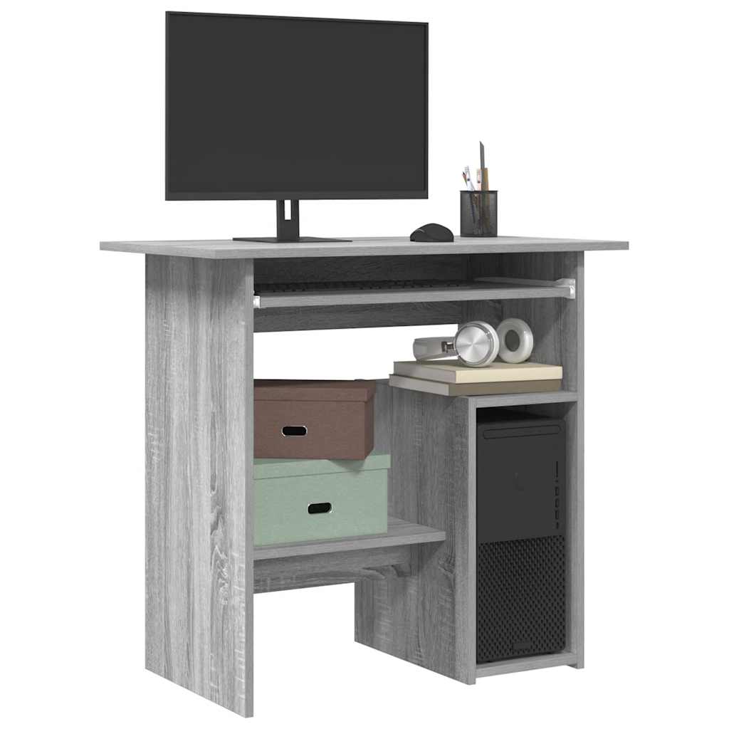 Vidaxl bureau 80x45x74 cm bewerkt hout grijs sonoma eikenkleurig