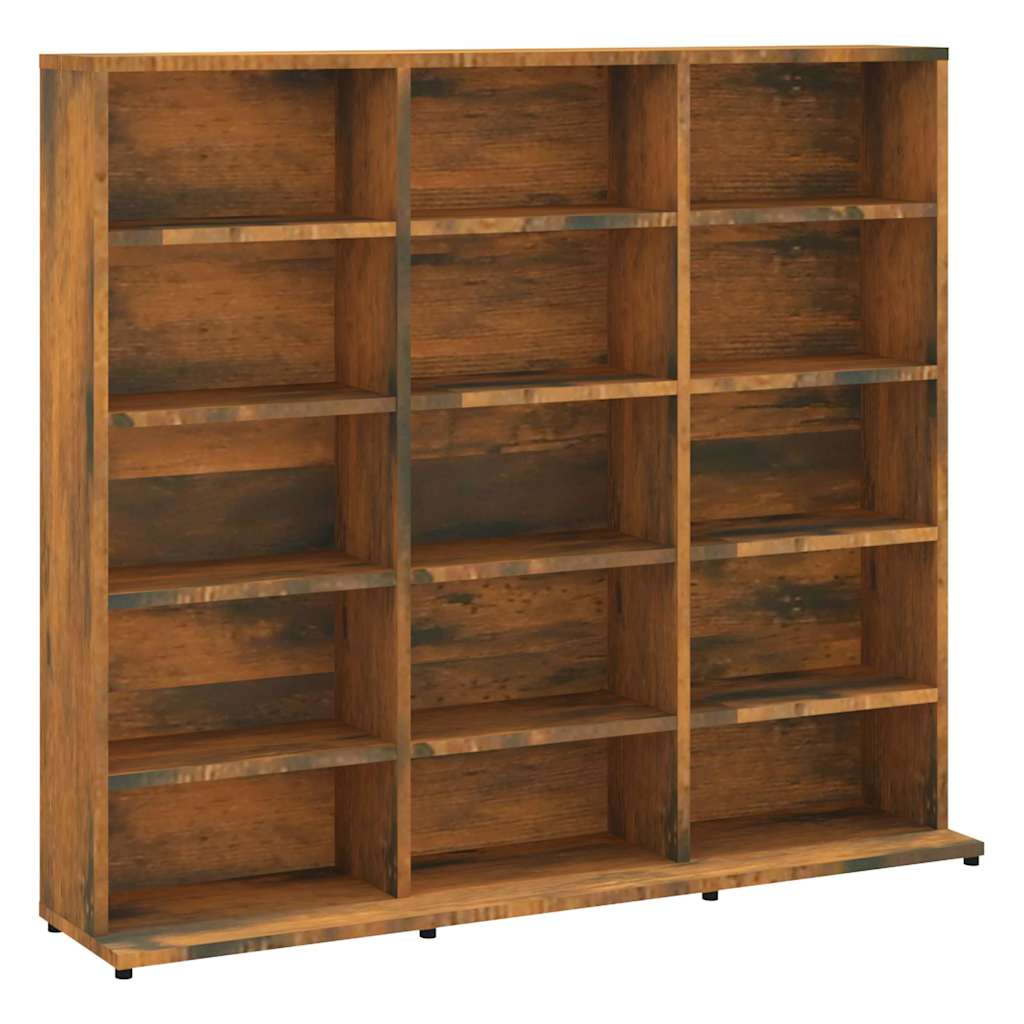 Vidaxl cd-kast 100x23x89,5 cm bewerkt hout gerookt eikenkleurig