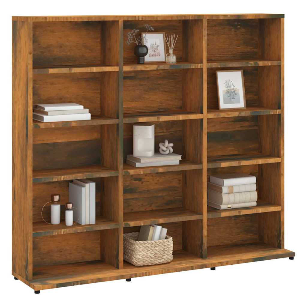 Vidaxl cd-kast 100x23x89,5 cm bewerkt hout gerookt eikenkleurig