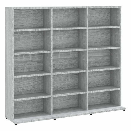 Vidaxl cd-kast 100x23x89,5 cm bewerkt hout grijs sonoma eikenkleurig