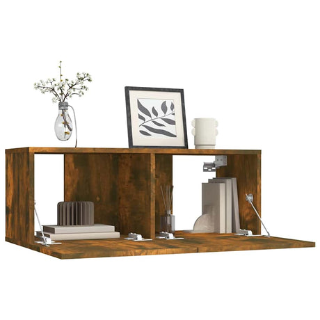 Vidaxl tv-meubel 80x30x30 cm bewerkt hout gerookt eikenkleurig