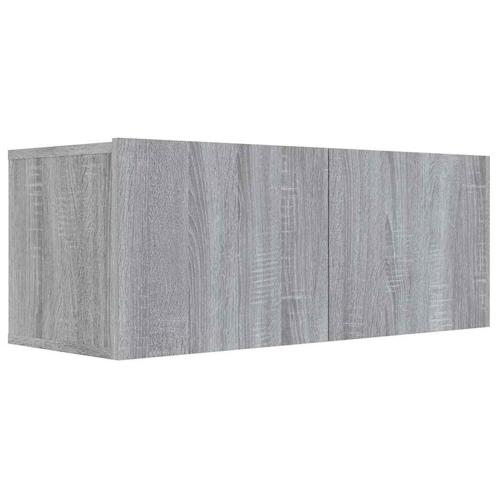 Vidaxl tv-meubel 80x30x30 cm bewerkt hout grijs sonoma eikenkleurig