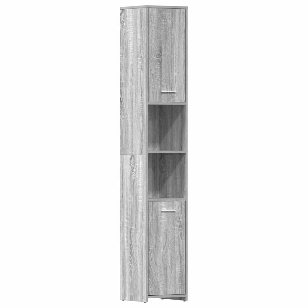 Vidaxl badkamerkast 30x30x183,5 cm bewerkt hout grijs sonoma eiken
