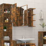 Vidaxl badkamerspiegelkast 80x20,5x64 cm bewerkt hout gerookt eiken
