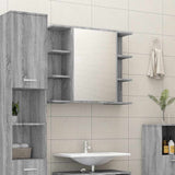 Vidaxl badkamerspiegelkast 80x20,5x64 cm bewerkt hout grijs sonoma