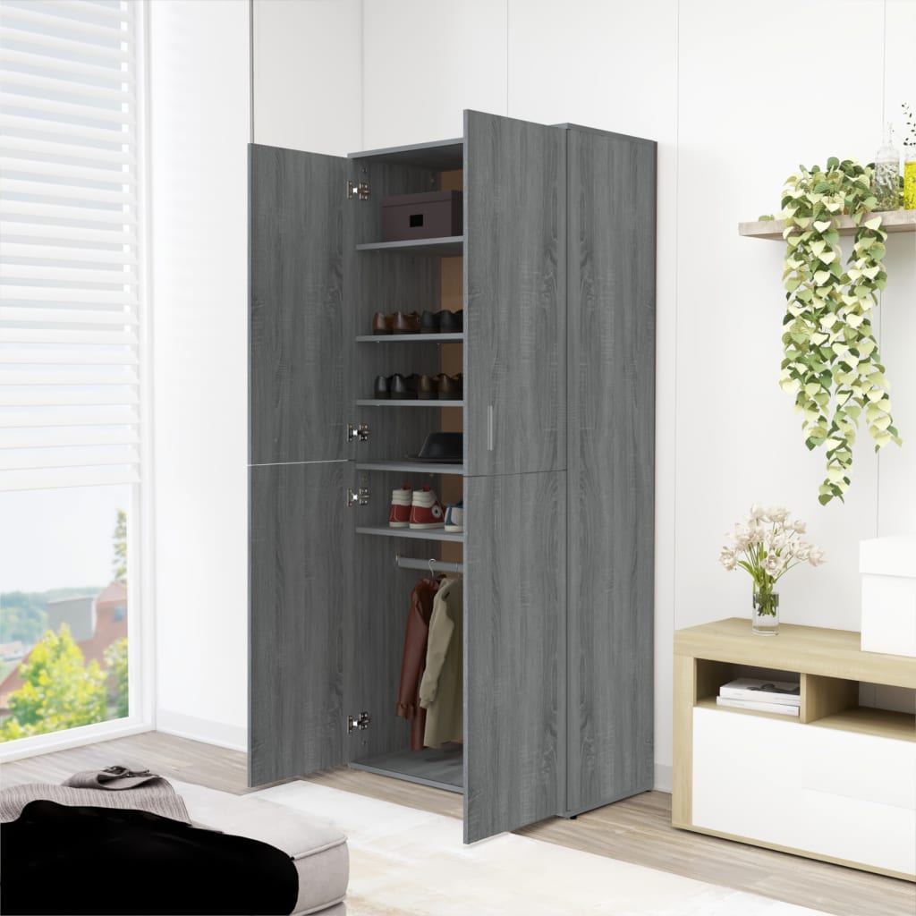 VidaXL shoe cabinet 80x39x178 cm Cut wood gray Sonoma oak color