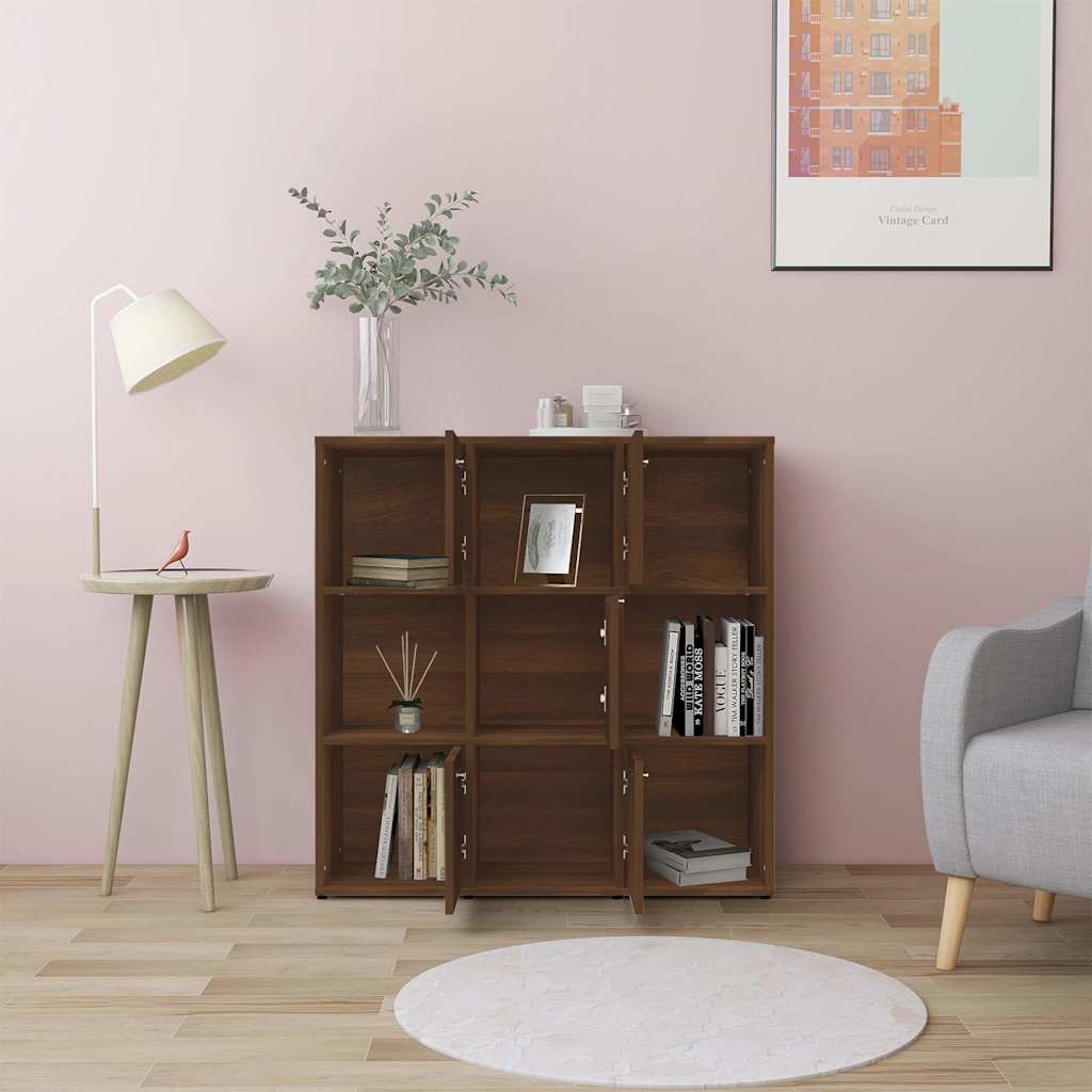 Vidaxl boekenkast 90x30x90 cm bewerkt hout bruin eikenkleur
