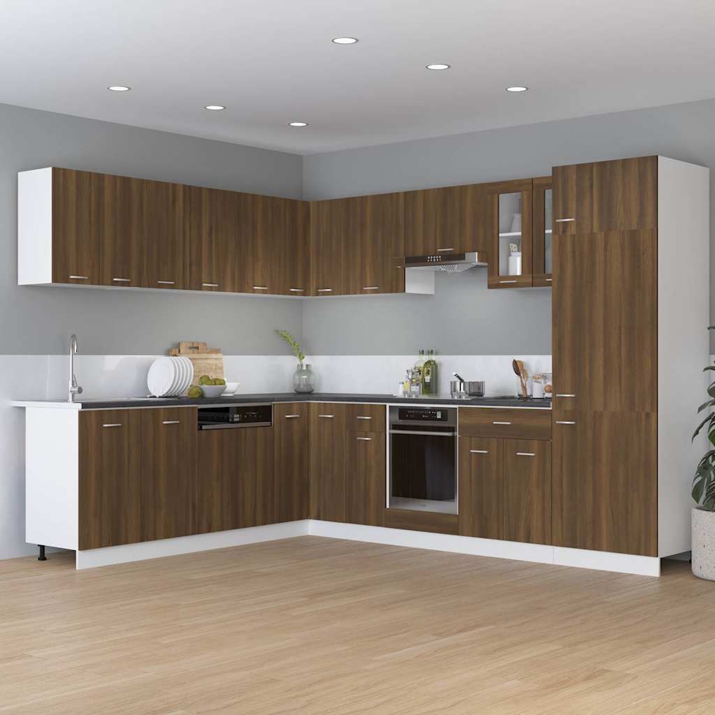 Vidaxl onderkast met lade lyon 30x46x81,5 cm bewerkt hout bruin eikenkleur