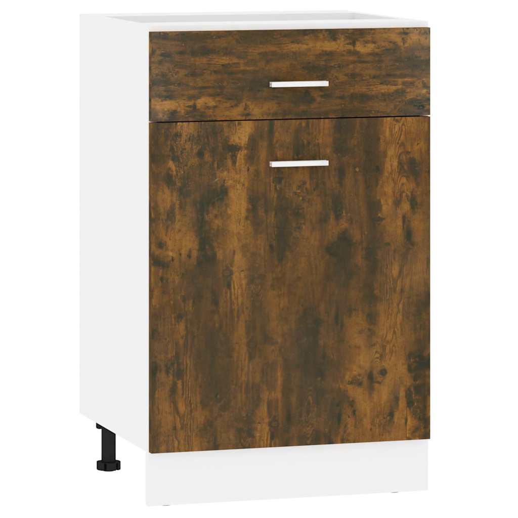 Vidaxl onderkast met lade lyon 50x46x81,5 cm bewerkt hout gerookt eiken