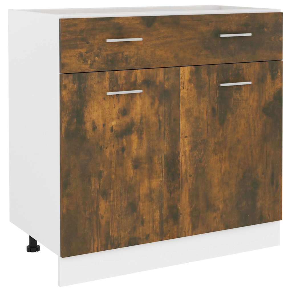 Vidaxl onderkast met lade lyon 80x46x81,5cm bewerkt hout gerookt eiken