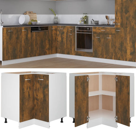 Vidaxl keukenkastje lyon 75,5x75,5x81,5 cm bewerkt hout gerookt eikenkleur