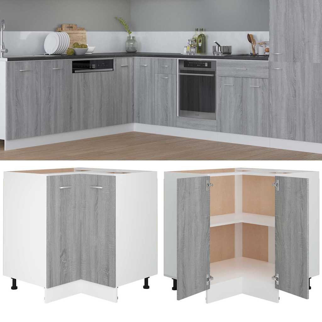 Vidaxl keukenkastje lyon 75,5x75,5x81,5 cm bewerkt hout grijs sonoma eiken