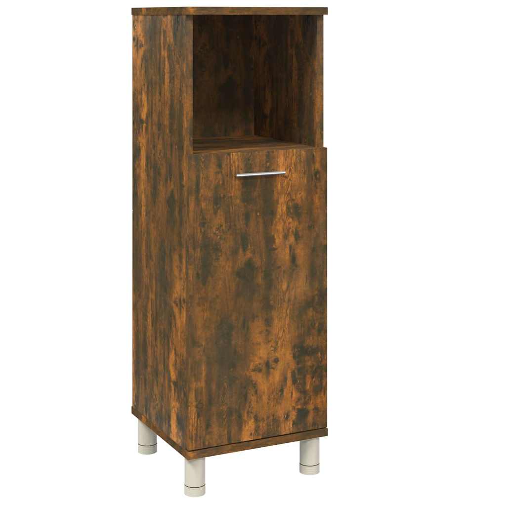 Vidaxl badkamerkast 30x30x95 cm bewerkt hout gerookt eikenkleurig