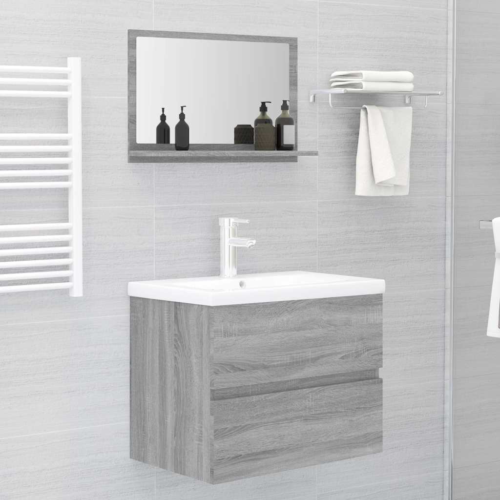 Vidaxl badkamerspiegel 60x10,5x37 cm bewerkt hout grijs sonoma eiken