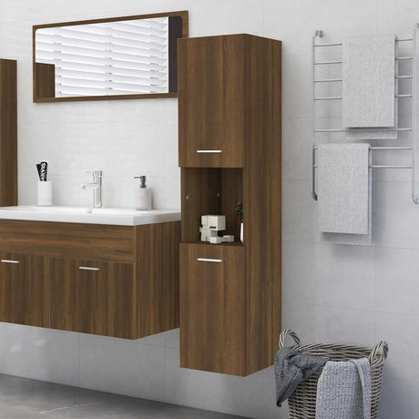 Vidaxl badkamerkast 30x30x130 cm bewerkt hout bruin eikenkleur