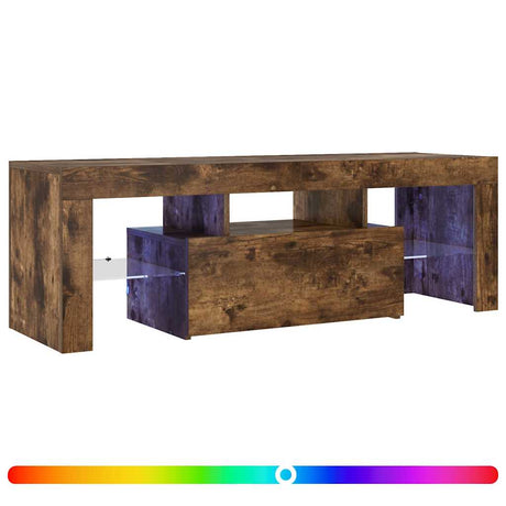 Vidaxl tv-meubel met led-verlichting 120x35x40 cm gerookt eikenkleurig