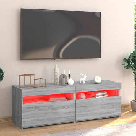 Vidaxl tv-meubel met led-verlichting 120x35x40 cm grijs sonoma eiken