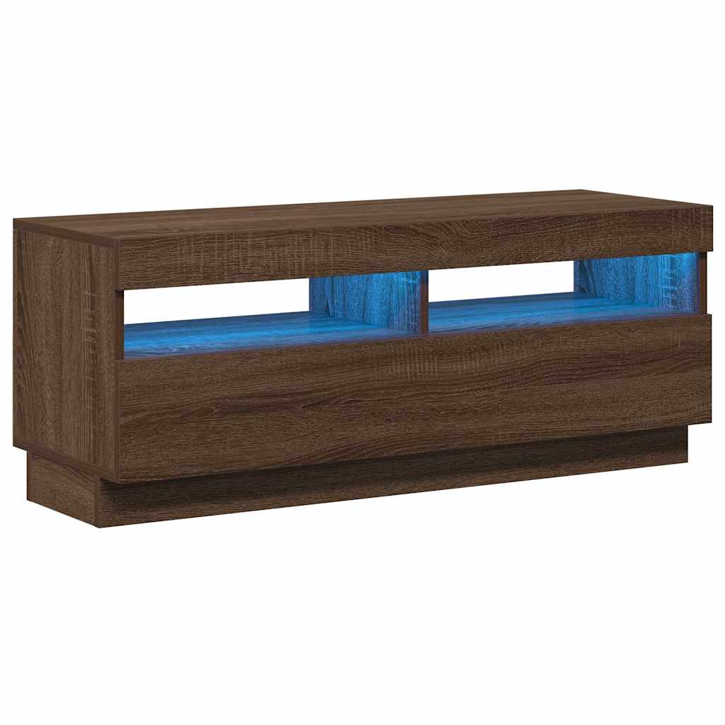 Vidaxl tv-meubel met led-verlichting 100x35x40 cm bruin eikenkleur