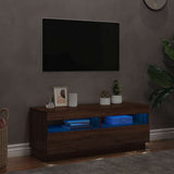 Vidaxl tv-meubel met led-verlichting 100x35x40 cm bruin eikenkleur