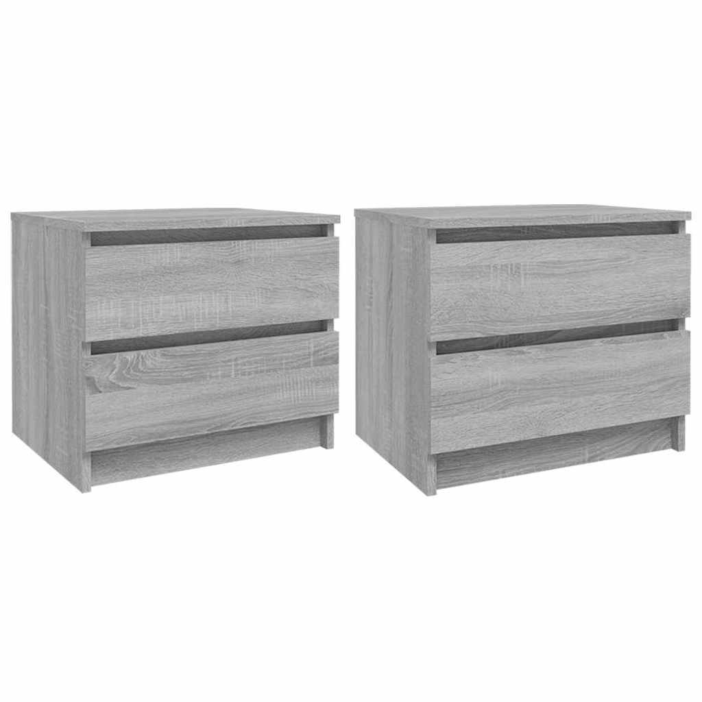 Vidaxl nachtkastjes 2 st 50x39x43,5 cm bewerkt hout grijs sonoma eiken