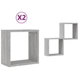 Vidaxl wandrekken kubus 2 st 30x15x30 cm grijs sonoma