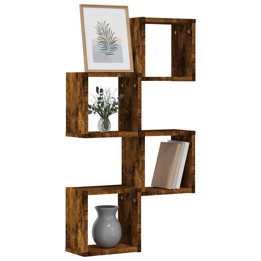 Vidaxl wandschappen 4 pcs gerookt eiken 26 x 15 x 26 cm bewerkt hout