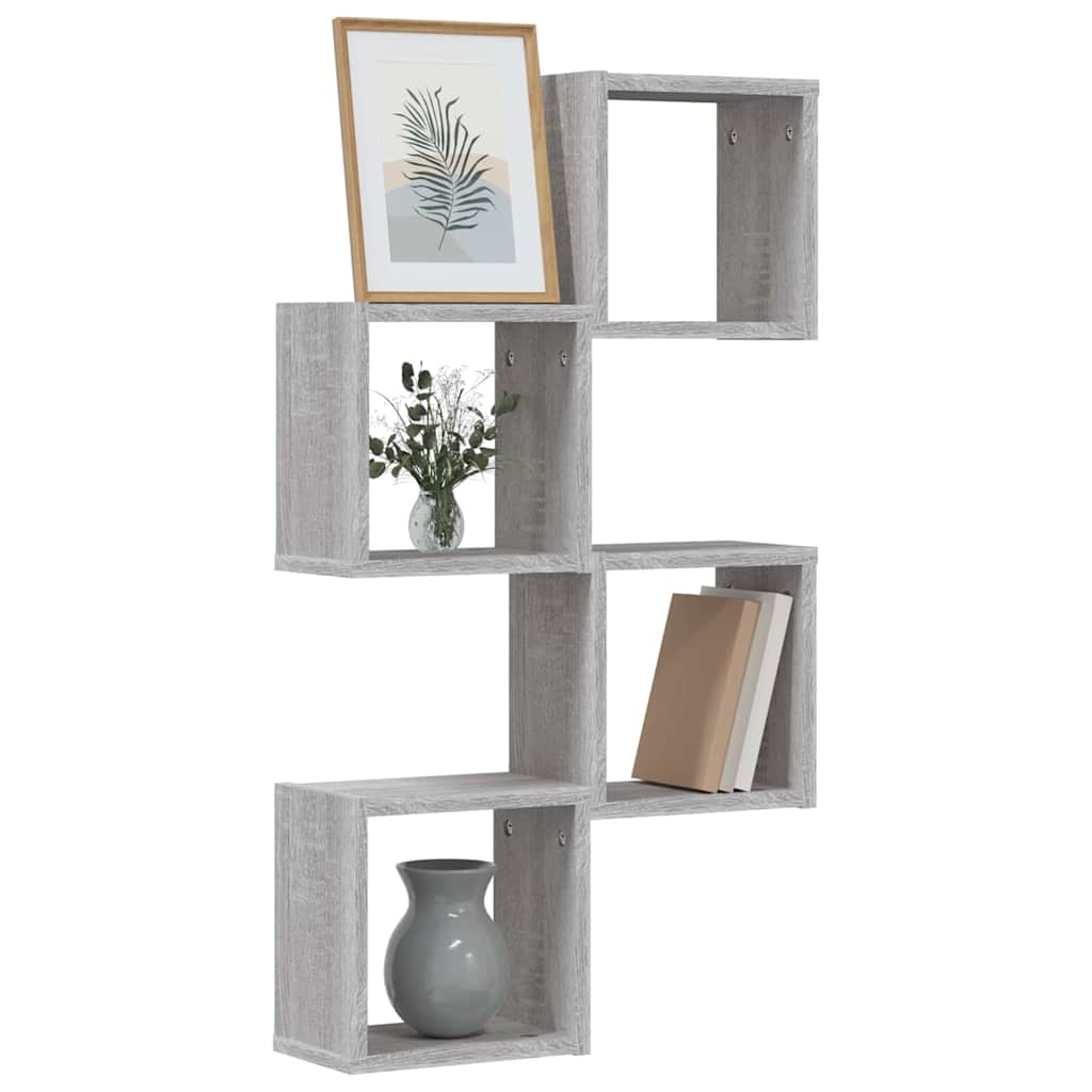 Vidaxl wandschappen 4 pcs grijs sonoma 26 x 15 x 26 cm bewerkt hout