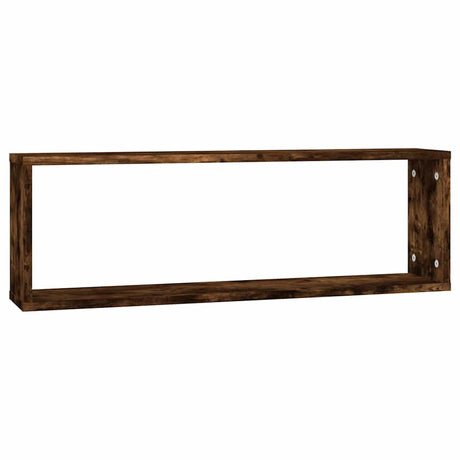 Vidaxl wandschappen kubus 2 st 80x15x26,5 cm hout gerookt eikenkleurig