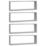 Vidaxl wandschappen kubus 4 st 80x15x26,5 cm bewerkt hout grijs sonoma