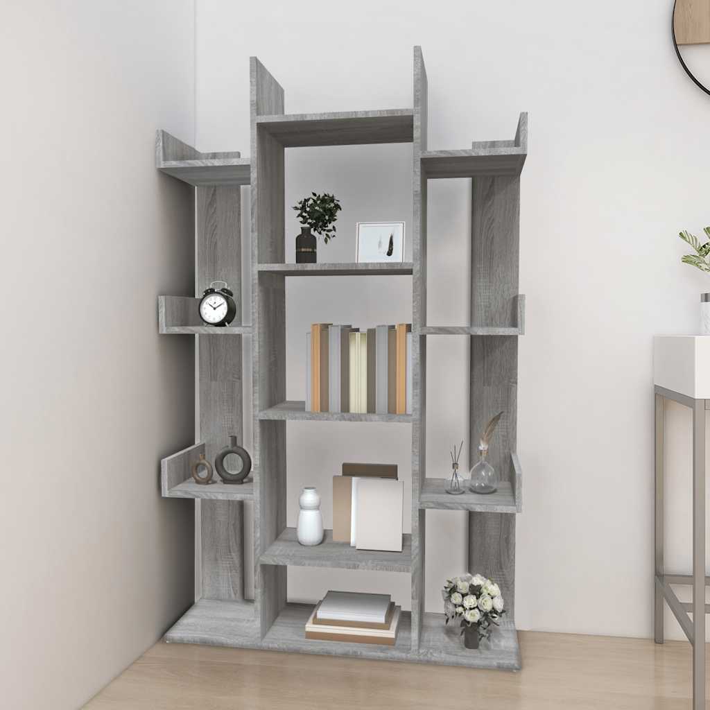 Vidaxl boekenkast 86x25,5x140 cm bewerkt hout grijs sonoma eiken