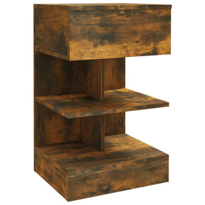 Vidaxl nachtkastje 40x35x65 cm bewerkt hout gerookt eikenkleurig