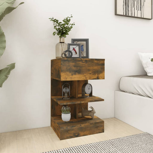 Vidaxl nachtkastjes 2 st 40x35x65 cm bewerkt hout gerookt eikenkleurig