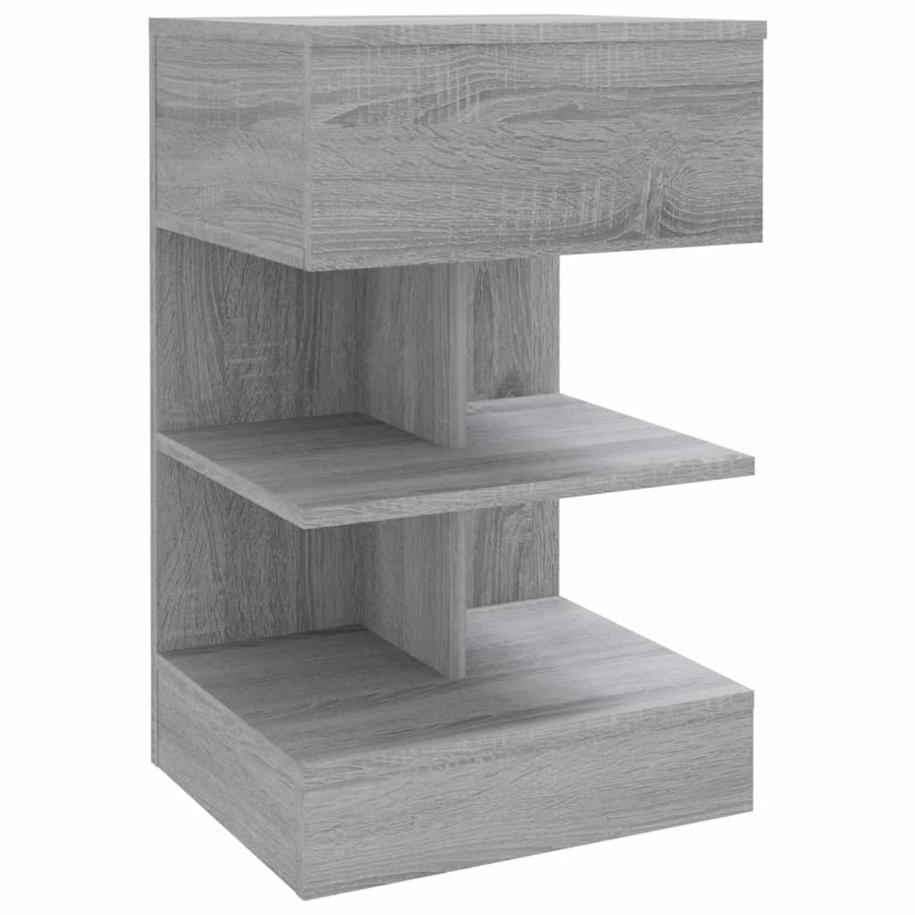 Vidaxl nachtkastje 40x35x65 cm bewerkt hout grijs sonoma eikenkleurig