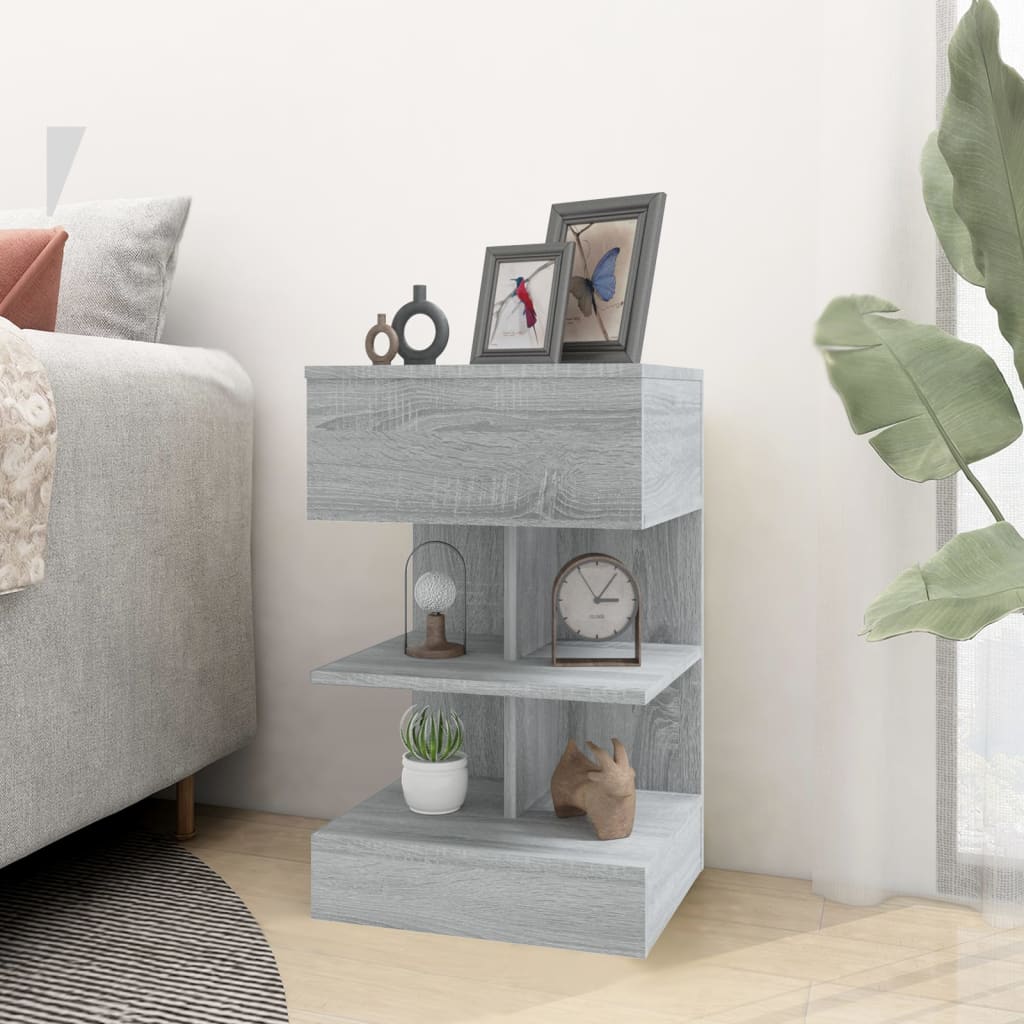 Vidaxl nachtkastjes 2 st 40x35x65 cm bewerkt hout grijs sonoma eiken