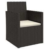 Vidaxl 3-delige loungeset met kussens poly rattan zwart