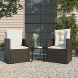 Vidaxl 3-delige loungeset met kussens poly rattan zwart