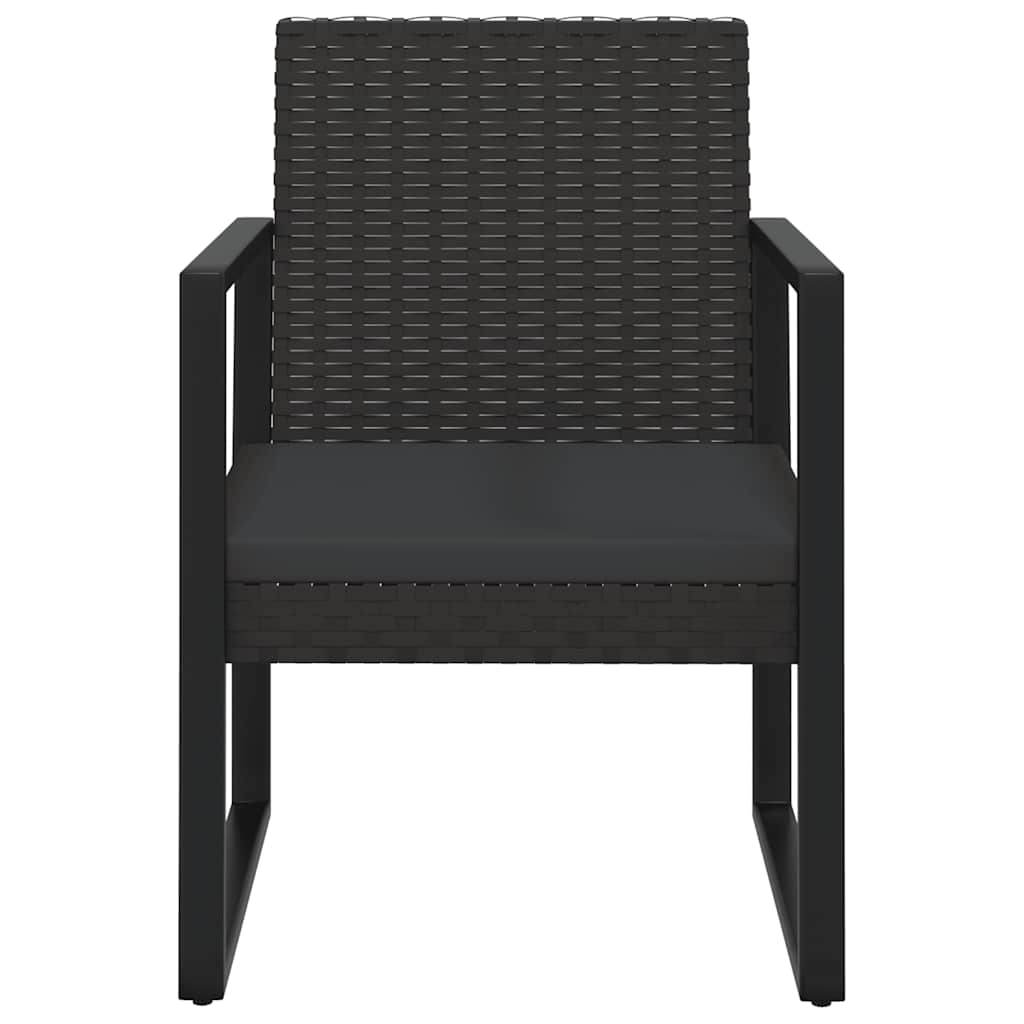 Vidaxl 4-delige loungeset met kussens poly rattan zwart
