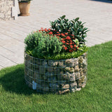 Vidaxl gabion paal rond ø100x50 cm gegalvaniseerd staal
