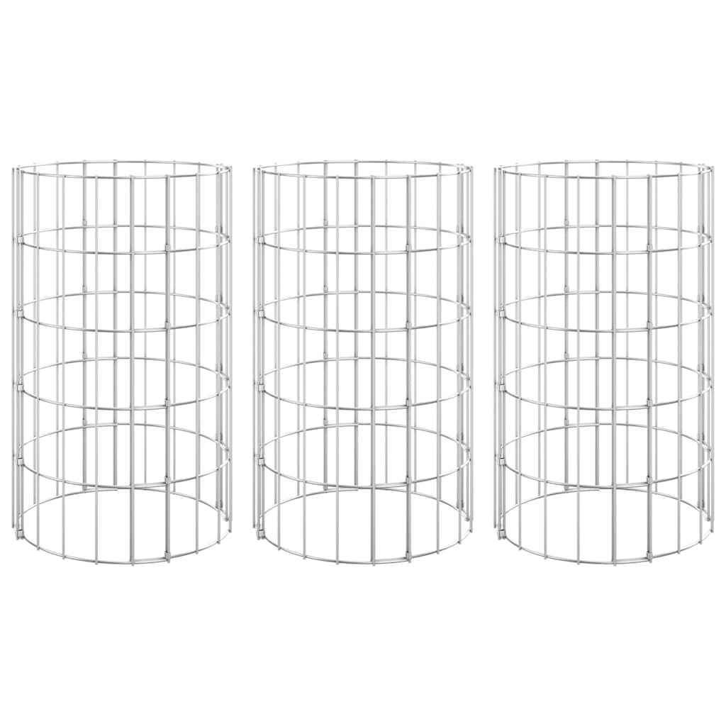 Vidaxl gabion plantenbakken 3 st rond verhoogd ø30x50 cm staal