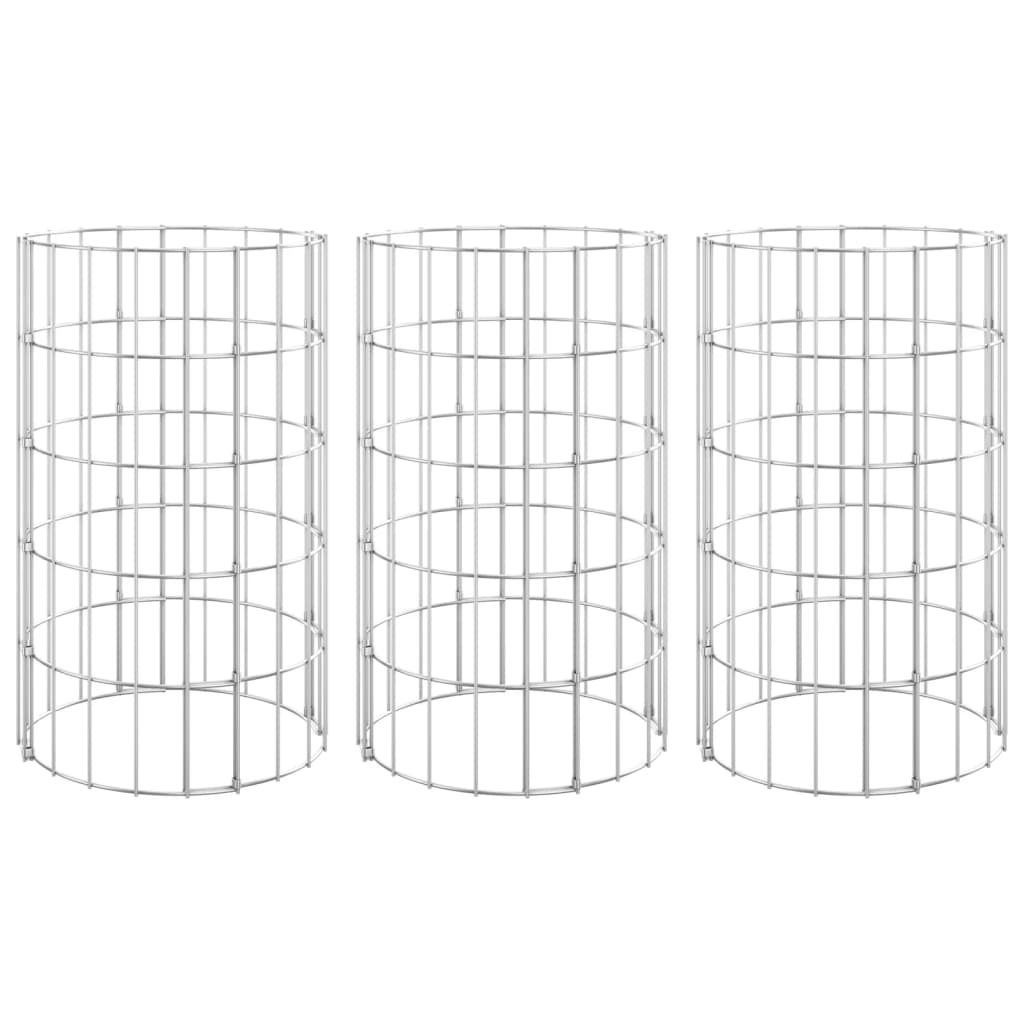 Vidaxl Gabion planters 3 st round raised Ø30x50 cm steel