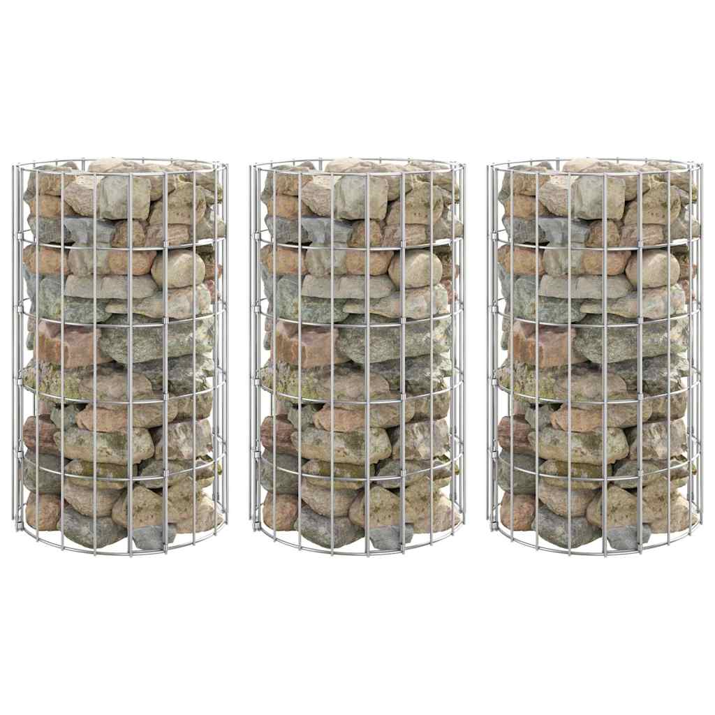 Vidaxl gabion plantenbakken 3 st rond verhoogd ø30x50 cm staal