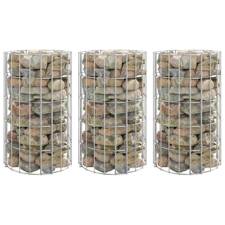 Vidaxl gabion plantenbakken 3 st rond verhoogd ø30x50 cm staal