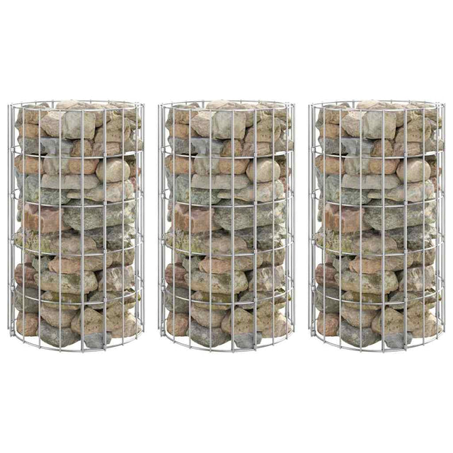 Vidaxl gabion plantenbakken 3 st rond verhoogd ø30x50 cm staal