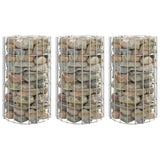 Vidaxl Gabion Planters 3 ST Round Rouled Ø30x50 cm Steel