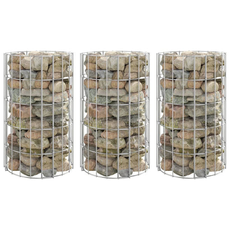 Vidaxl gabion plantenbakken 3 st rond verhoogd ø30x50 cm staal