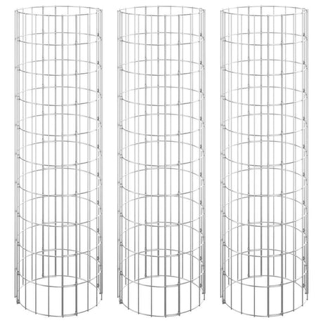 Vidaxl gabion plantenbakken 3 st rond verhoogd ø30x100 cm staal