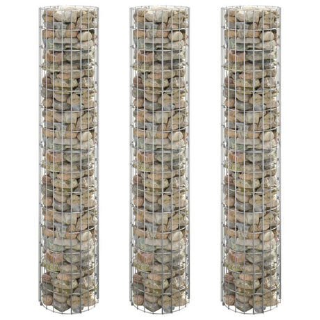 Vidaxl gabion plantenbakken 3 st rond verhoogd ø30x150 cm staal