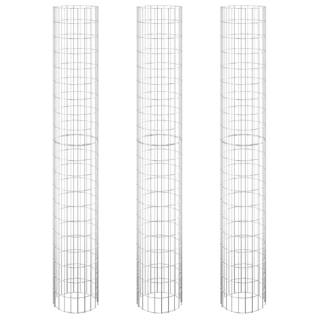 Vidaxl gabion plantenbakken 3 st rond verhoogd ø30x200 cm staal