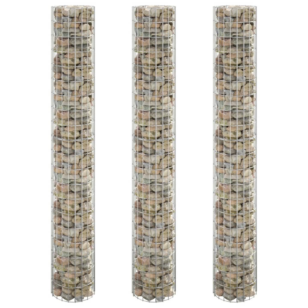 Vidaxl Gabion Planters 3 St Round hevet Ø30x200 cm stål