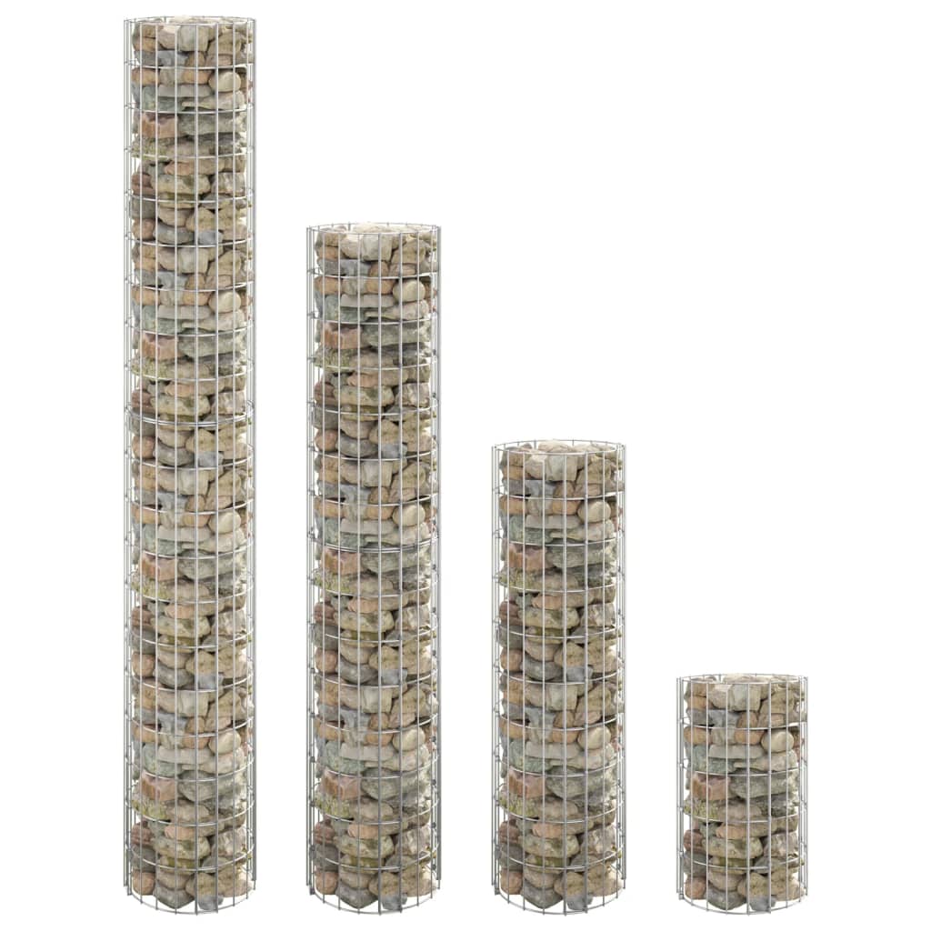 Vidaxl Gabion Plantadores 4 ST Round elevado Ø30x50 100 150 200 cm